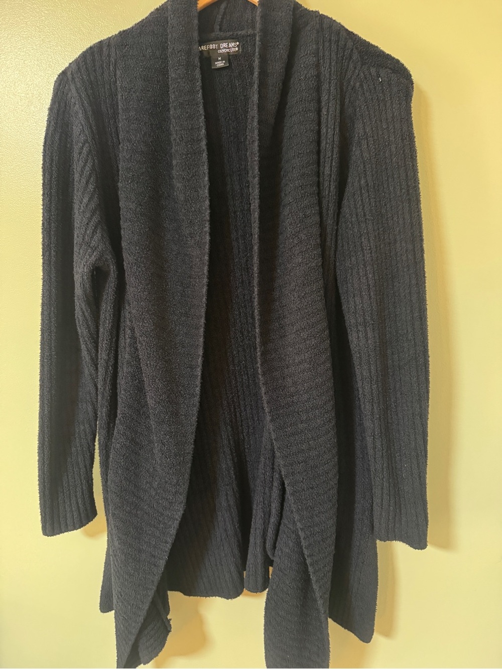 Barefoot Dreams Cozychic Lite Black Open Cardigan